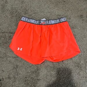 Under Armour Women's Neon Pink/Orange Athletic Shorts